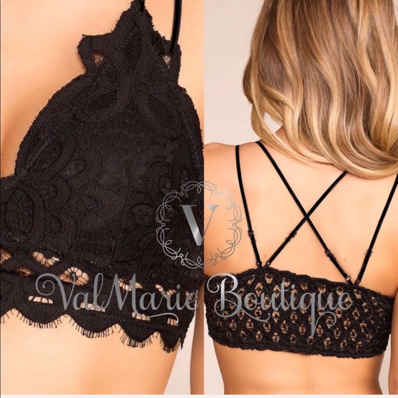 LAST 1! Removable padded crochet black bralette - Picture 3 of 3